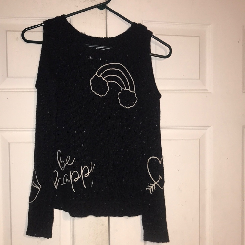 Girl’s Justice Sparkling Cold Shoulder Sweater